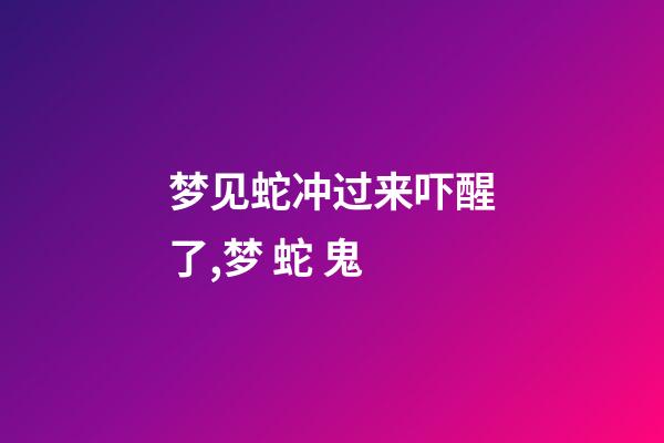 梦见蛇冲过来吓醒了,梦 蛇 鬼-第1张-观点-玄机派